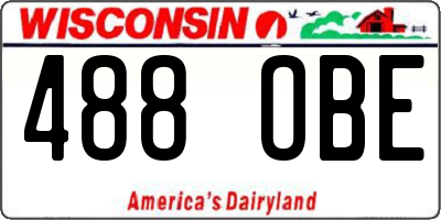 WI license plate 488OBE