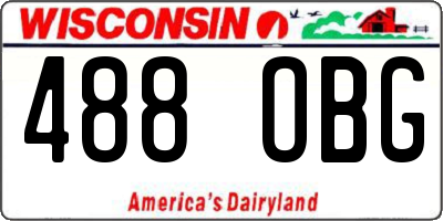 WI license plate 488OBG