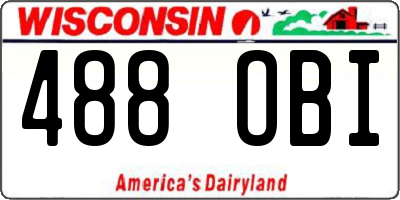 WI license plate 488OBI
