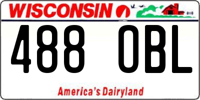 WI license plate 488OBL