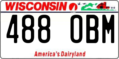 WI license plate 488OBM