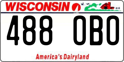 WI license plate 488OBO