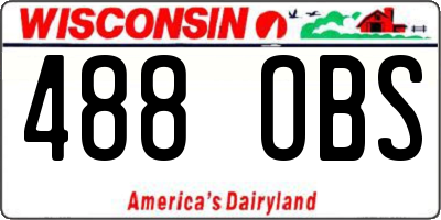 WI license plate 488OBS