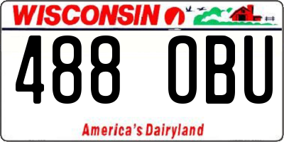 WI license plate 488OBU