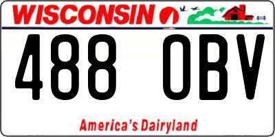 WI license plate 488OBV