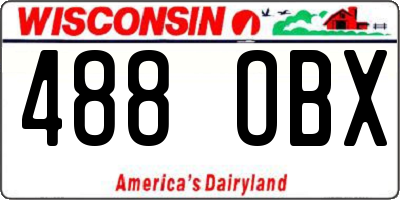 WI license plate 488OBX