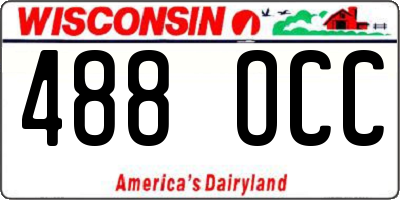 WI license plate 488OCC