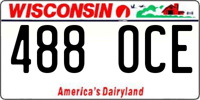 WI license plate 488OCE