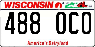 WI license plate 488OCO