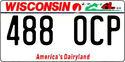 WI license plate 488OCP