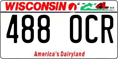 WI license plate 488OCR