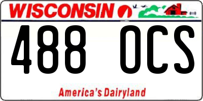 WI license plate 488OCS