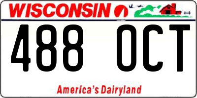 WI license plate 488OCT