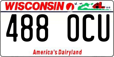 WI license plate 488OCU