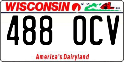 WI license plate 488OCV
