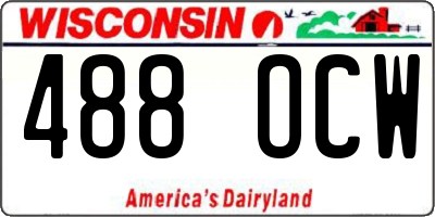 WI license plate 488OCW