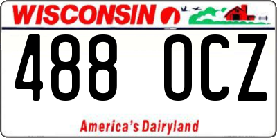 WI license plate 488OCZ