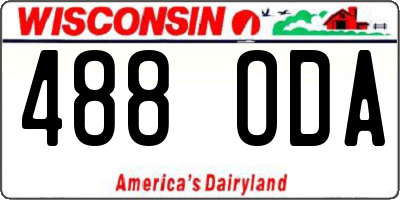 WI license plate 488ODA