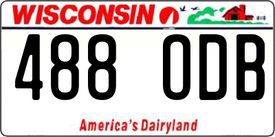 WI license plate 488ODB