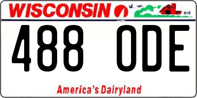 WI license plate 488ODE
