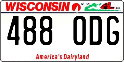 WI license plate 488ODG