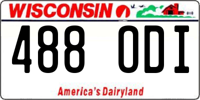 WI license plate 488ODI