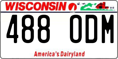 WI license plate 488ODM