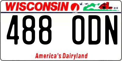 WI license plate 488ODN