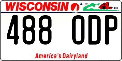 WI license plate 488ODP