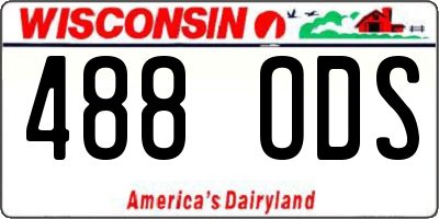 WI license plate 488ODS