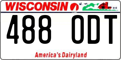 WI license plate 488ODT