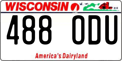 WI license plate 488ODU