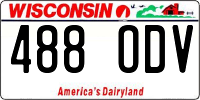 WI license plate 488ODV