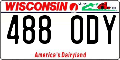 WI license plate 488ODY