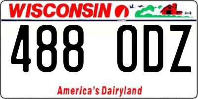 WI license plate 488ODZ