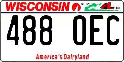 WI license plate 488OEC