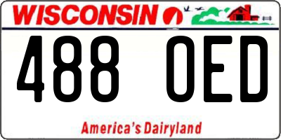 WI license plate 488OED