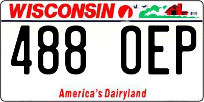 WI license plate 488OEP