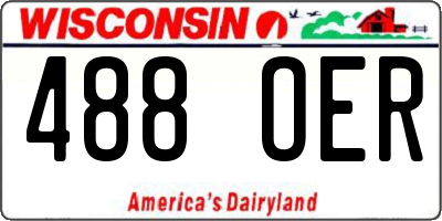WI license plate 488OER