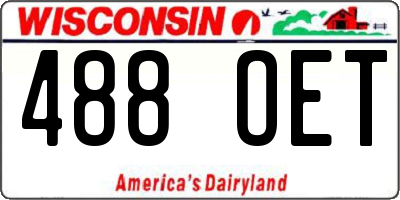 WI license plate 488OET