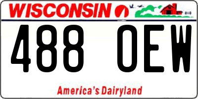 WI license plate 488OEW