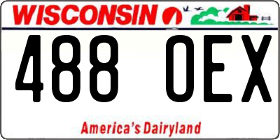 WI license plate 488OEX