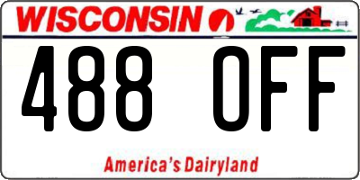 WI license plate 488OFF