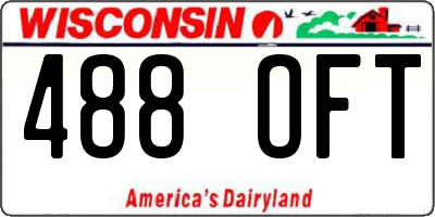 WI license plate 488OFT
