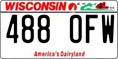 WI license plate 488OFW