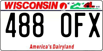 WI license plate 488OFX