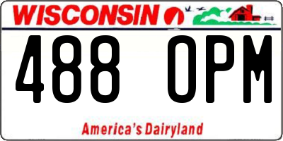 WI license plate 488OPM