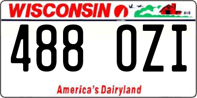 WI license plate 488OZI