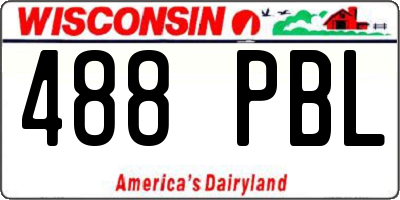 WI license plate 488PBL