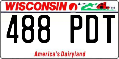 WI license plate 488PDT